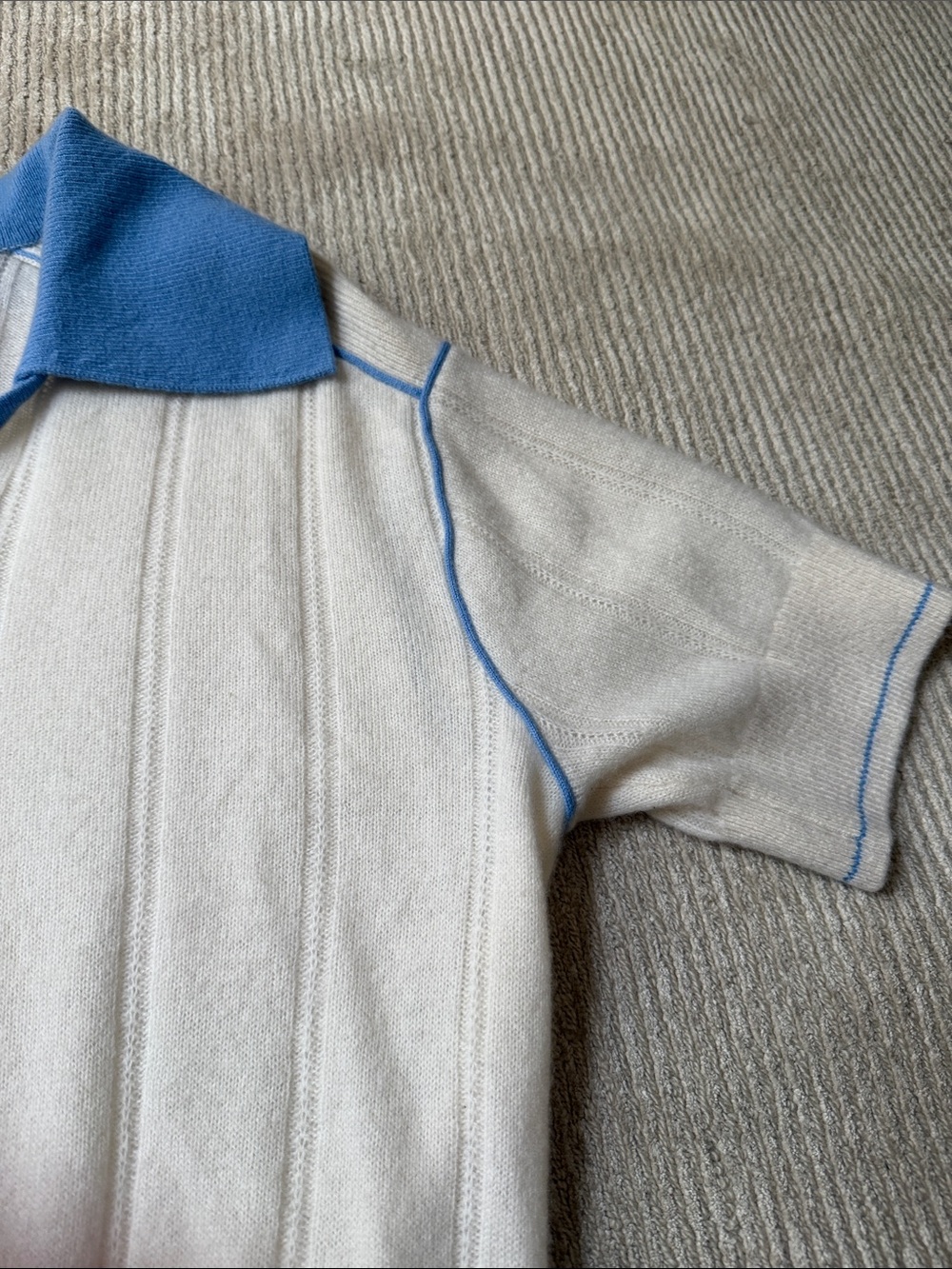 Guest In Residence Knitters Pele Cashmere Sweater V Neck Short Sleeve Tee Size S - Picture 6 of 11